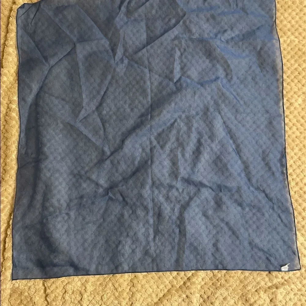 Pair of Vintage Durlacher Nylon Square head scarves blue and orange